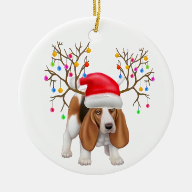 Ornement heureux de Howlidays Basset Hound (Devant)
