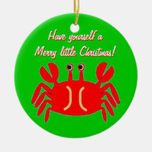 Ornement heureux de salutation de Noël de crabe