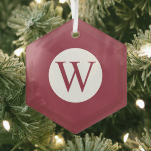 Ornement Hexagon en verre avec Monogramme personna