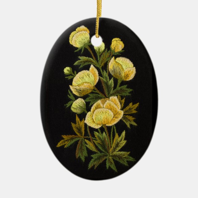 Ornement intemporel d'ovale de Globeflower (Devant)
