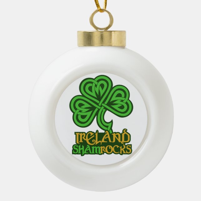 Ornement irlandais de Noël de shamrock (Devant)
