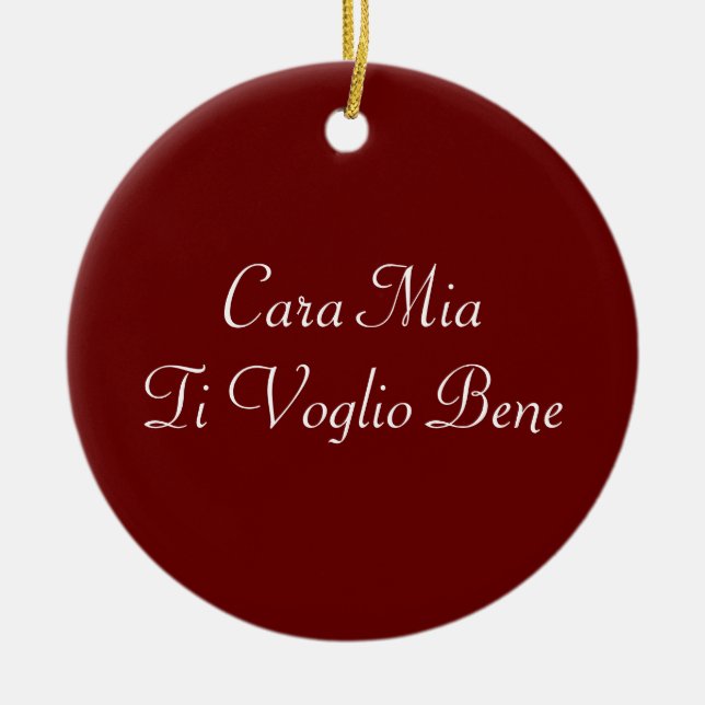 Ornement italien Cara Mia Ti Voglio Bene (Devant)