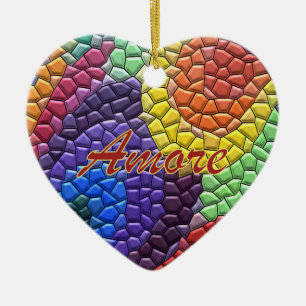 Ornement italien de coeur de mosaïque