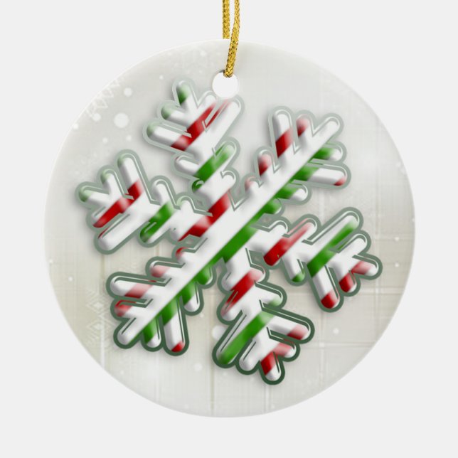 Ornement italien de flocon de neige de Noël (Devant)