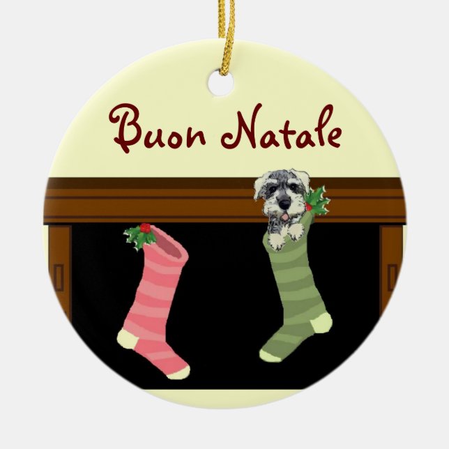 Ornement italien de Noël de Buon Natale (Devant)
