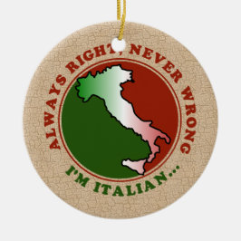 Ornement italien têtu drôle