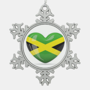 Ornement jamaïcain de Noël : Coeur jamaïcain de