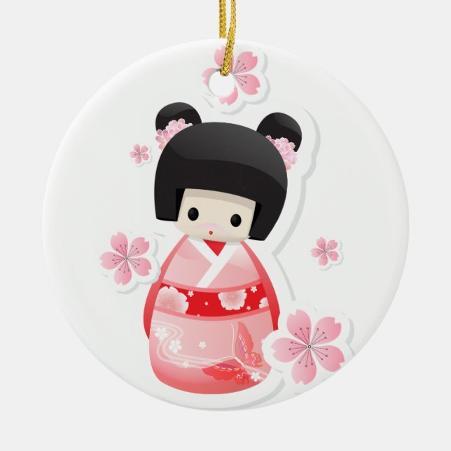 Ornement japonais de poupée de geisha (Devant)