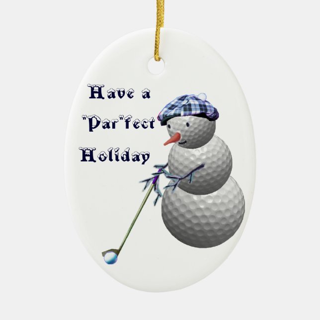 Ornement jouant au golf de cadeaux de Noël de (Devant)