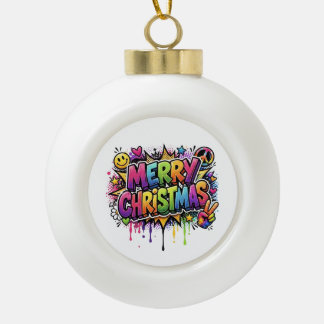 Ornement Joyeux Noël Graffiti Moderne Fêtes D