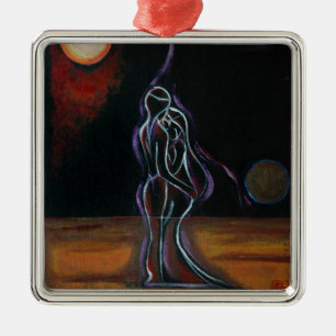 Ornement jumel de flammes : Métal