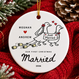 Ornement Main Levée 'Just Married'