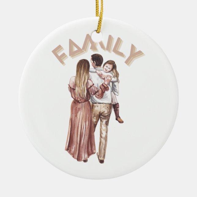 Ornement Maman, Papa Et Fille (Devant)