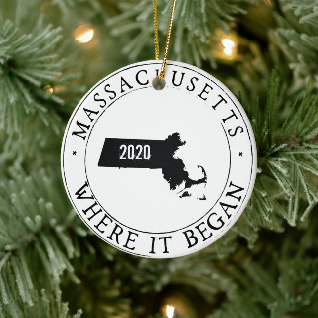 Ornement Massachusetts Personnalisé (Arbre)