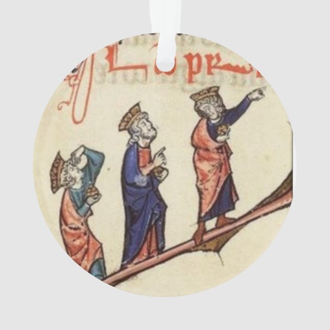 Ornement médiéval de Noël de trois wisemen (dos)