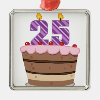 Ornement Métallique 25 ans sur le gâteau d'anniversaire