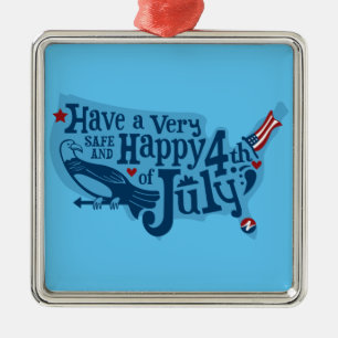 Ornement Métallique 4 juillet Sûr Et Heureux