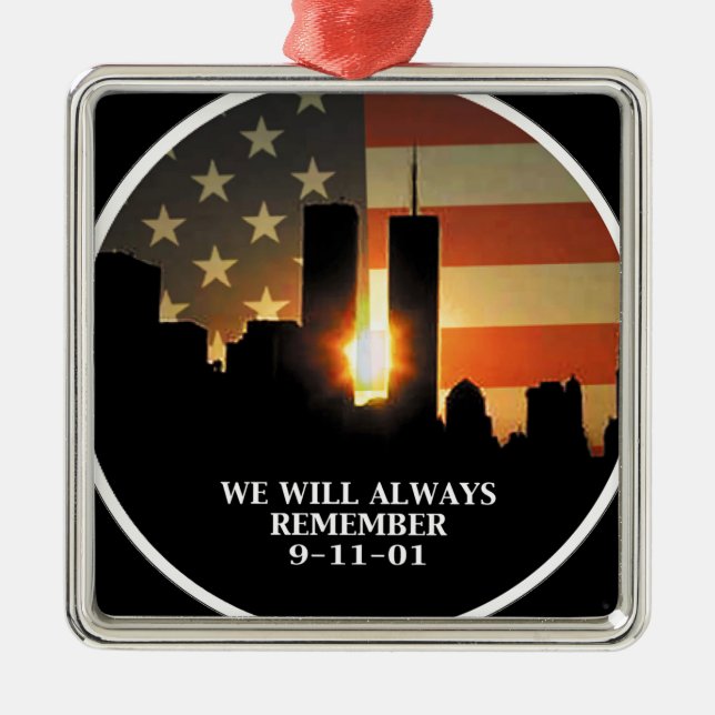 Ornement Métallique 9-11 rappelez-vous - nous n'oublierons jamais (Devant)
