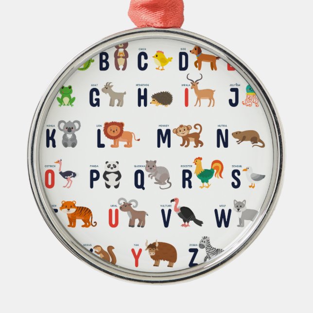 Ornement Métallique ABCs animal - alphabet (Devant)