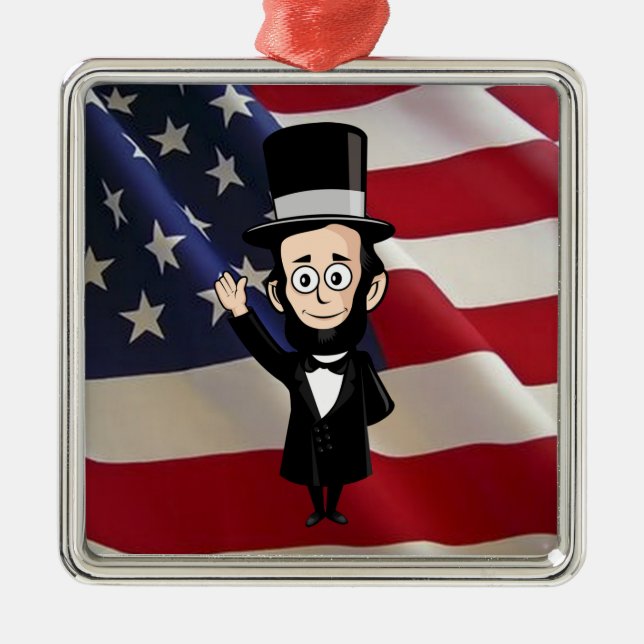 Ornement Métallique Abe honnête Lincoln et vieille gloire volant haut (Devant)