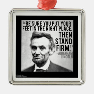 Ornement Métallique Abe Lincoln et citation "Tenez bon"