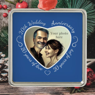 Ornement Métallique Add Your Photo 20 Years of Marriage