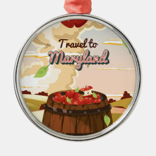 Ornement Métallique Affiche Voyage vers le Maryland