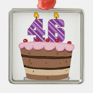 Ornement Métallique Age 46 on Birthday Cake
