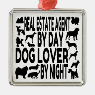 Ornement Métallique Agent immobilier Amoureux des chiens