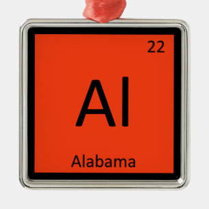Ornement Métallique Al - symbole de Tableau périodique de chimie