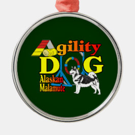 Ornement Métallique Alaskan Malamute Agilité
