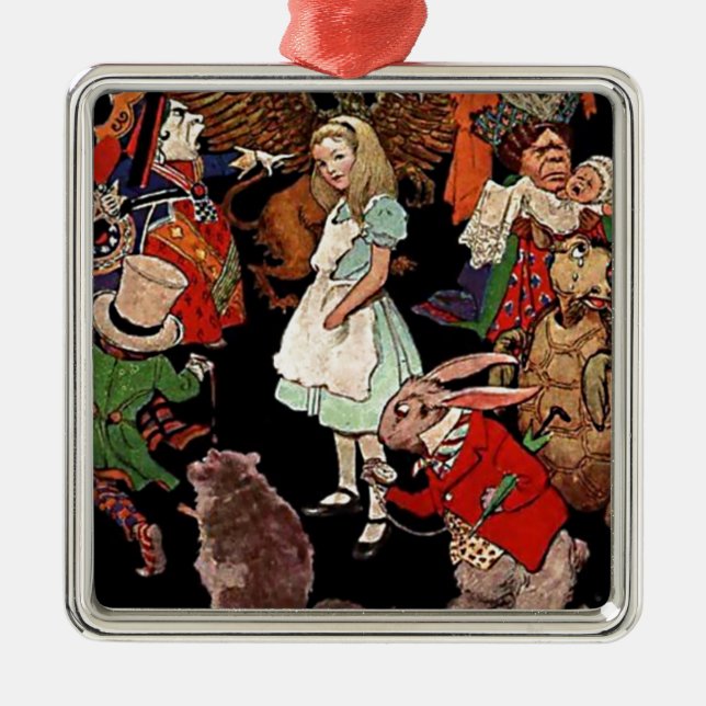 Ornement Métallique Alice au pays des merveilles avec des amis Illustr (Devant)
