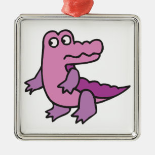 Ornement Métallique alligator violet mignon