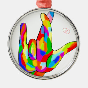 Ornement Métallique Amour d'ASL I vraiment vous couleurs lumineuses