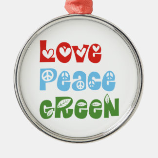 Ornement Métallique Amour, Paix, Décor personnalisé vert