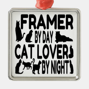 Ornement Métallique Amoureux des chats Framer