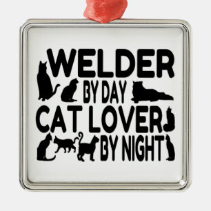 Ornement Métallique Amoureux des chats Welder