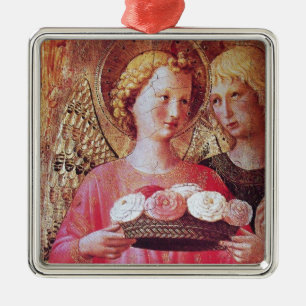 ORNEMENT MÉTALLIQUE ANGEL AVEC ROSES
