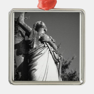 Ornement Métallique Angel en noir et blanc