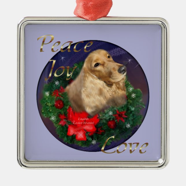 Ornement Métallique Anglais Cocker Spaniel Cadeaux de Noël (Devant)