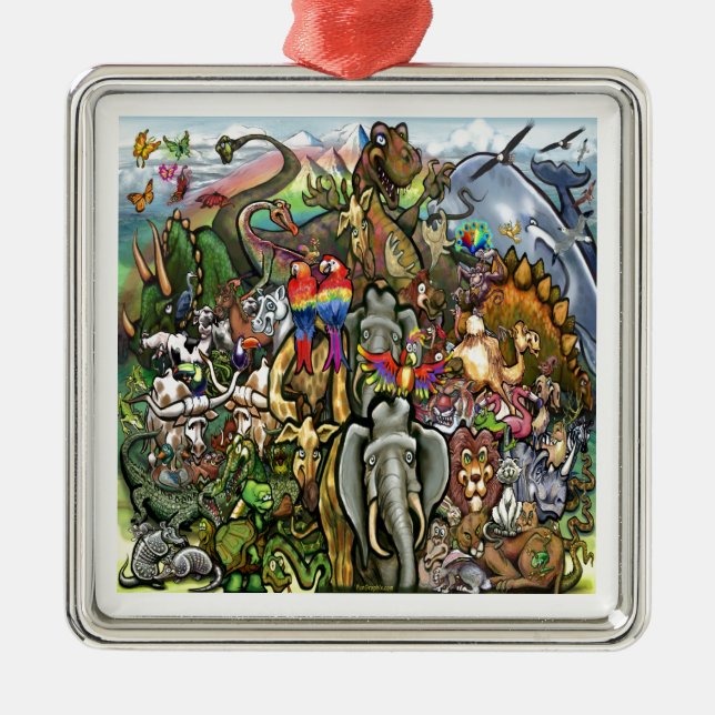 Ornement Métallique Animaux grands et petits (Devant)