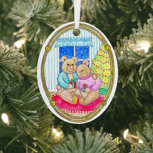 Ornement Métallique Anniversaire des ours de Noël (Insitu)