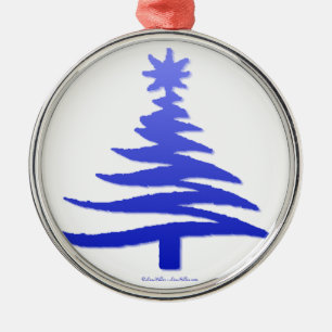 Ornement Métallique Arbre de Noël Cobalt bleu