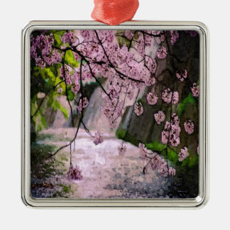 Ornement Métallique Arbre rose