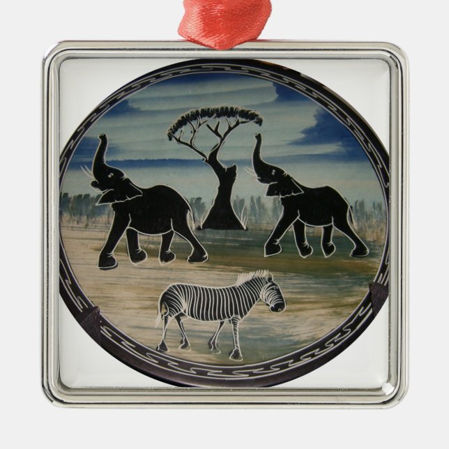 Ornement Métallique Art Eléphant Africain (Devant)