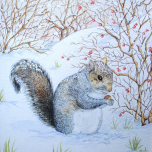 Ornement Métallique art gris mignon de faune de scène de neige
