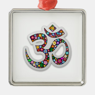 Ornement Métallique Art symbolique floral Namaste
