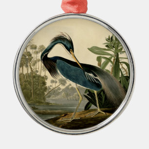 Ornement Métallique Audubon Héron de Louisiane Oiseaux Amérique Art