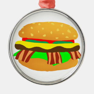 Ornement Métallique Bacon Cheeseburger