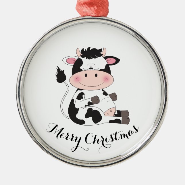 Ornement Métallique Bande dessinée mignonne de vache (Devant)